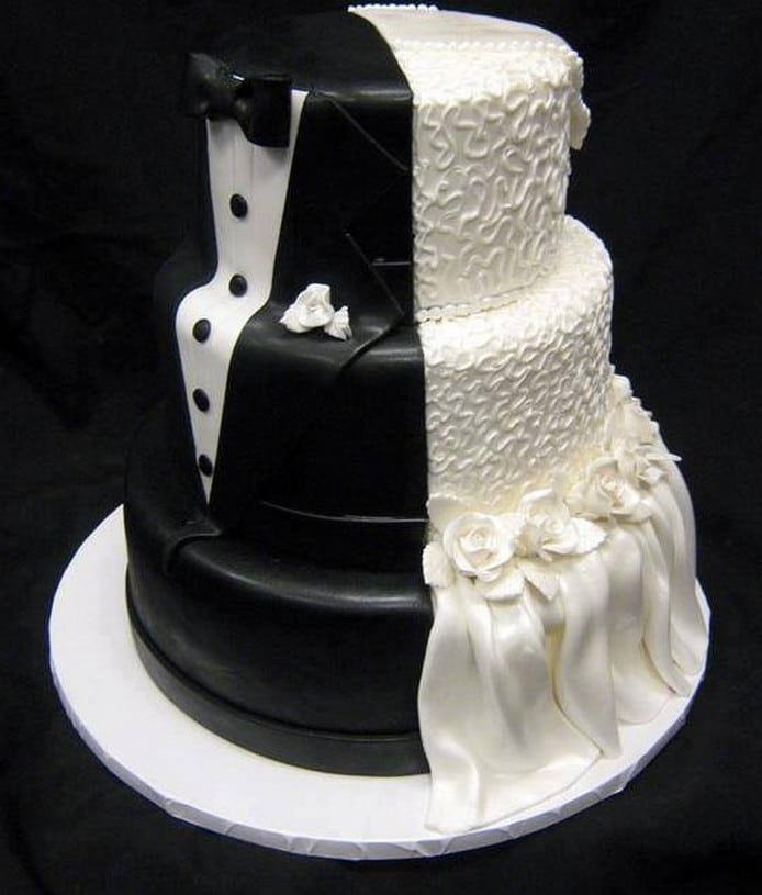 his and her wedding cakes