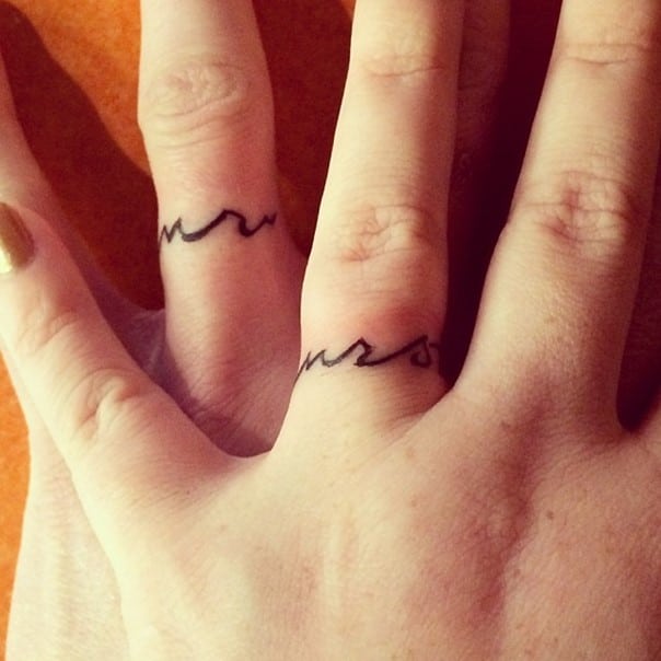Mr mrs ring tattoo