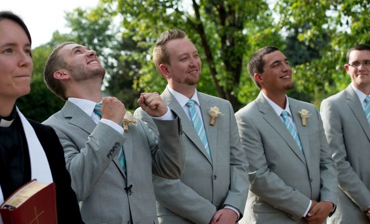 wedding ceremony groom reaction