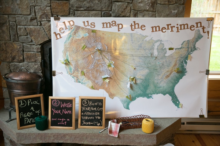 out-of-town wedding guest book map