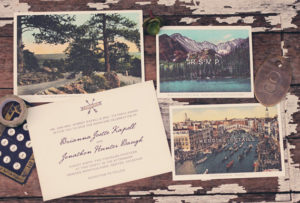 travel-themed wedding invitation