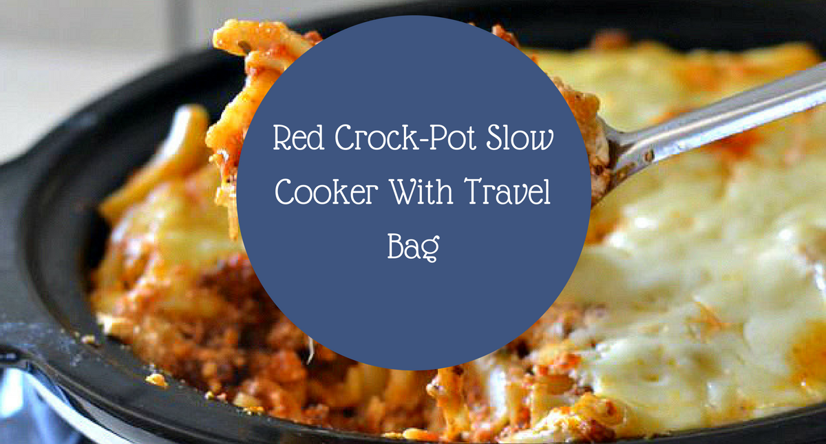 Red 7Quart CrockPot Slow Cooker With Travel Bag