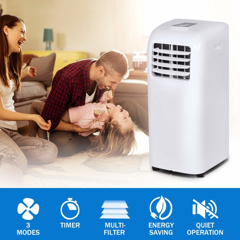 COSTWAY 10,000 BTU Portable Air Conditioner Dehumidifier Function Window Wall Mount w/Remote