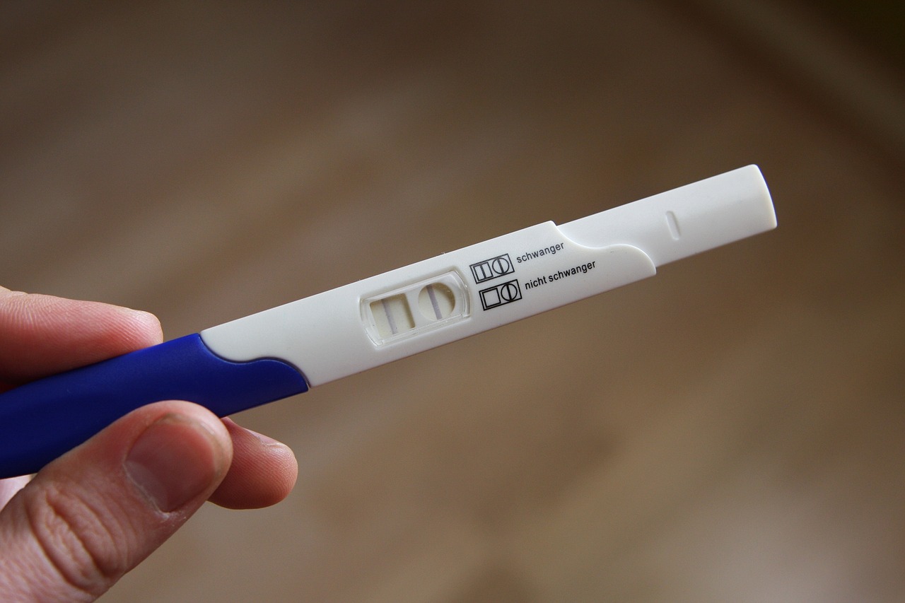 pregnancy test showing positive result