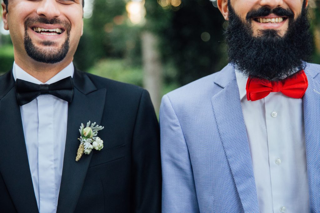 braces and bow tie wedding